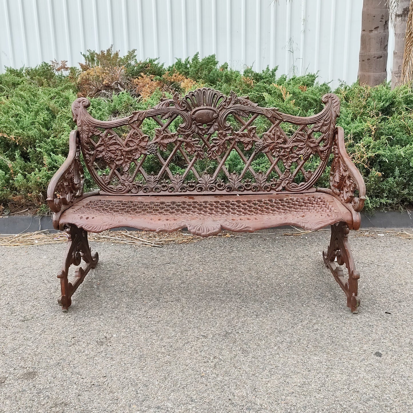 Cast Iron Crown Bench