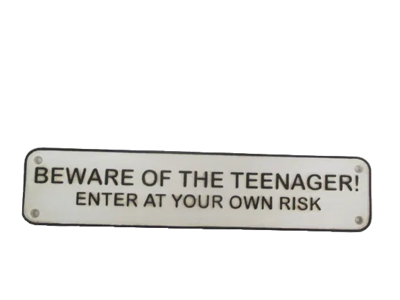 Beware of The Teenager Plaque