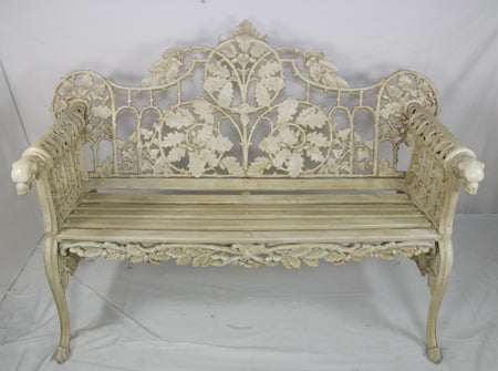 Cast Iron Victorian Style Dog Head Bench
