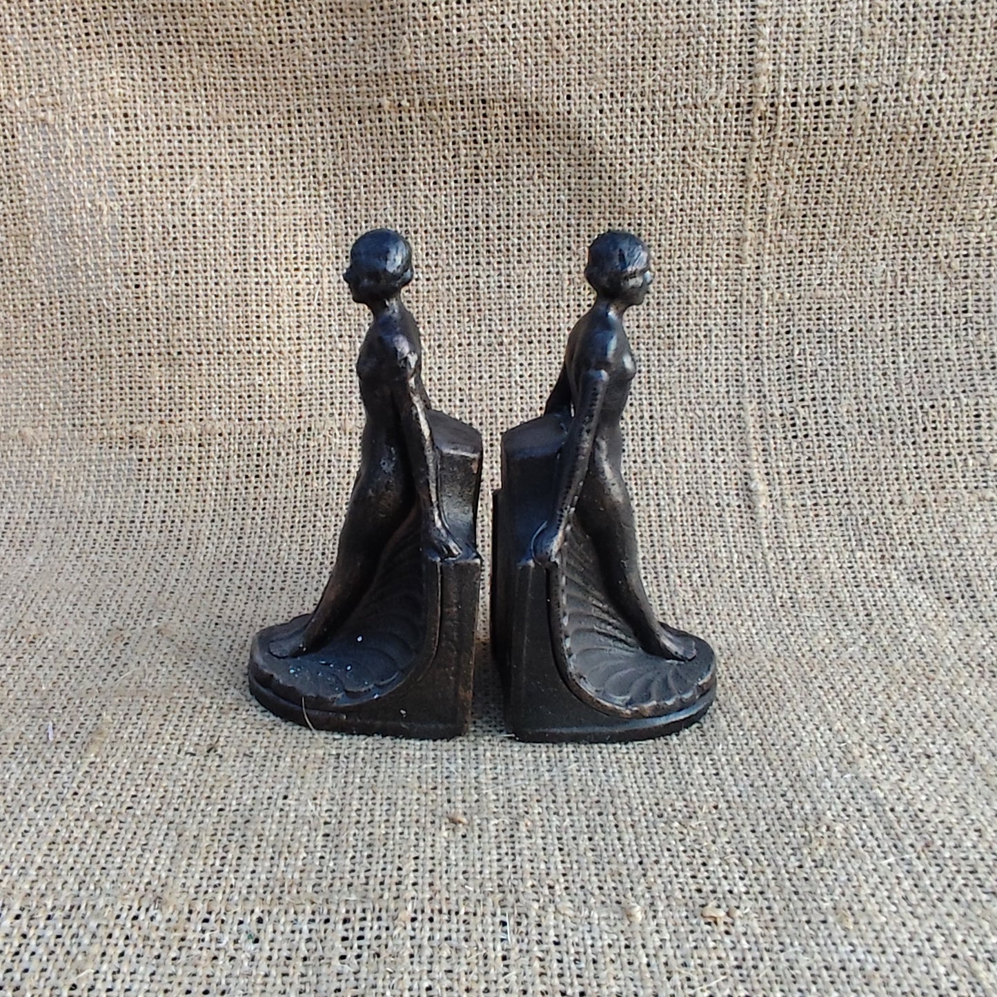 Art Deco Lady Nude Bookends