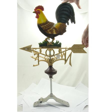 Rooster Weather Vane With L Wall Mount / Ridge Mount