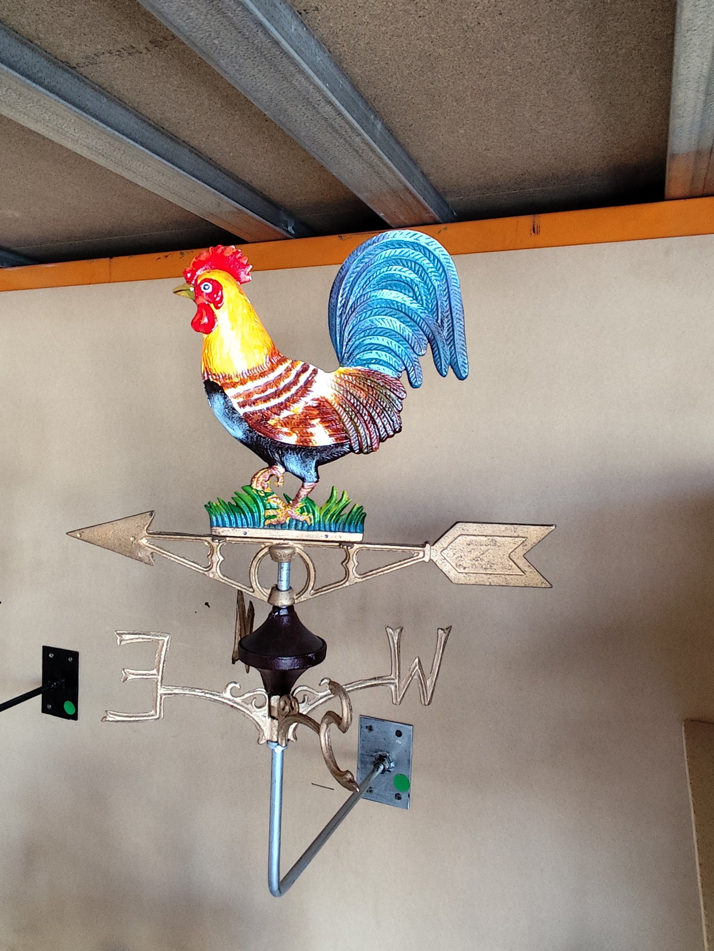 Rooster Weather Vane With L Wall Mount / Ridge Mount