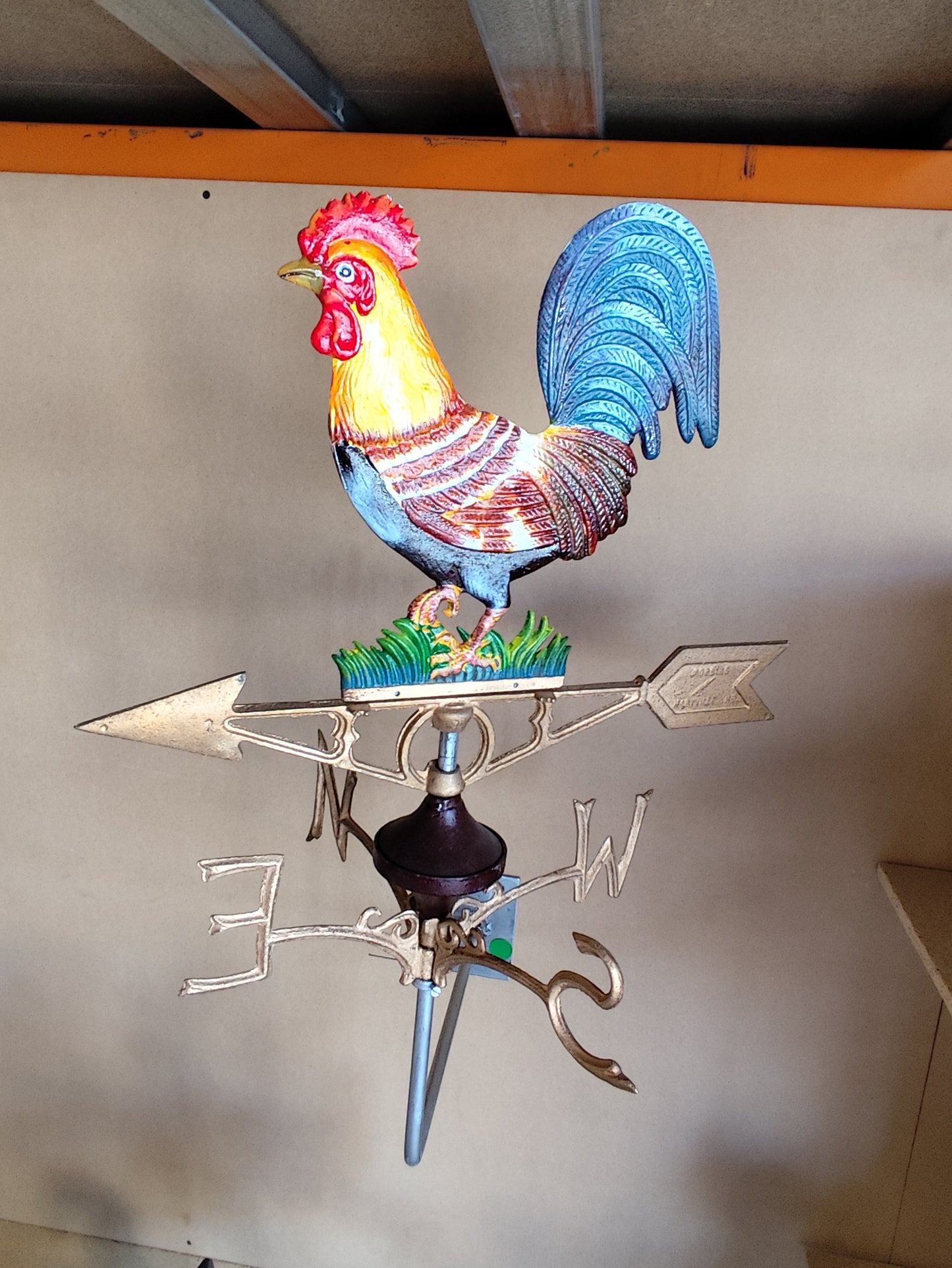 Rooster Weather Vane With L Wall Mount / Ridge Mount