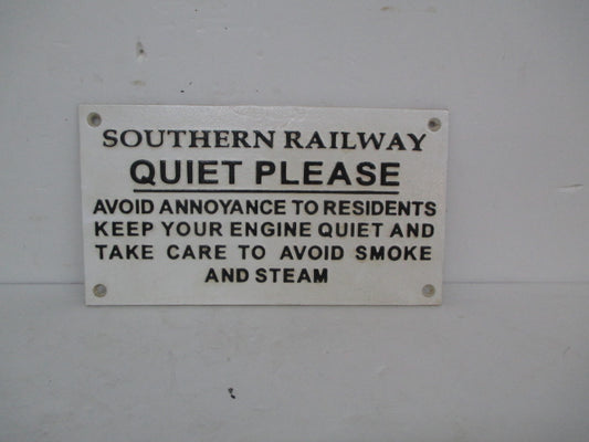 Southern Railway Sign - Quiet Please