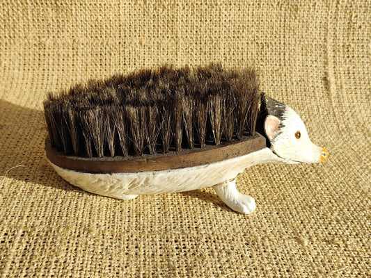 Hedgehog Foot Brush With Glass Eyes