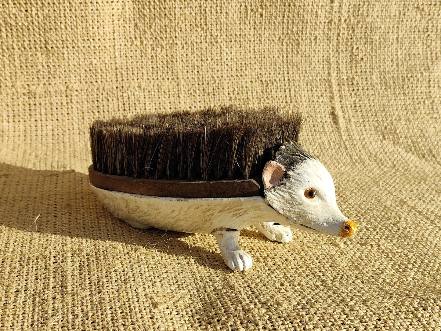 Hedgehog Foot Brush With Glass Eyes