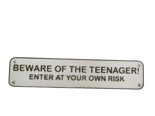 Beware of The Teenager Plaque