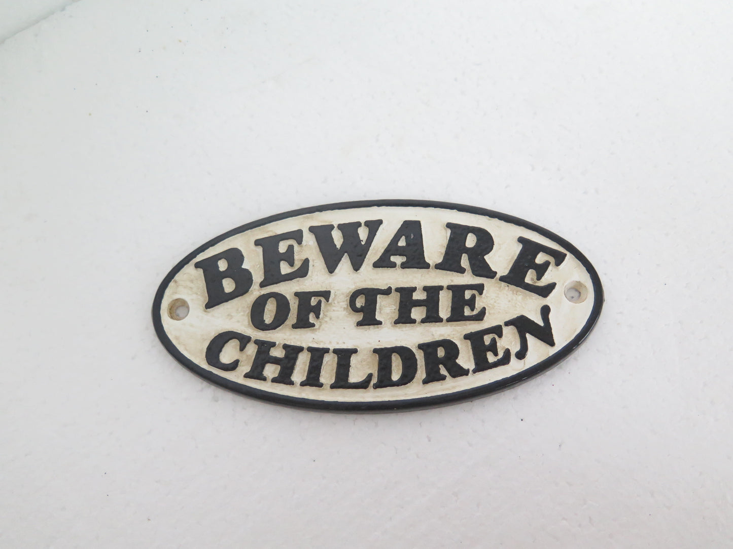 BEWARE OF THE CHILDREN OVAL SIGN