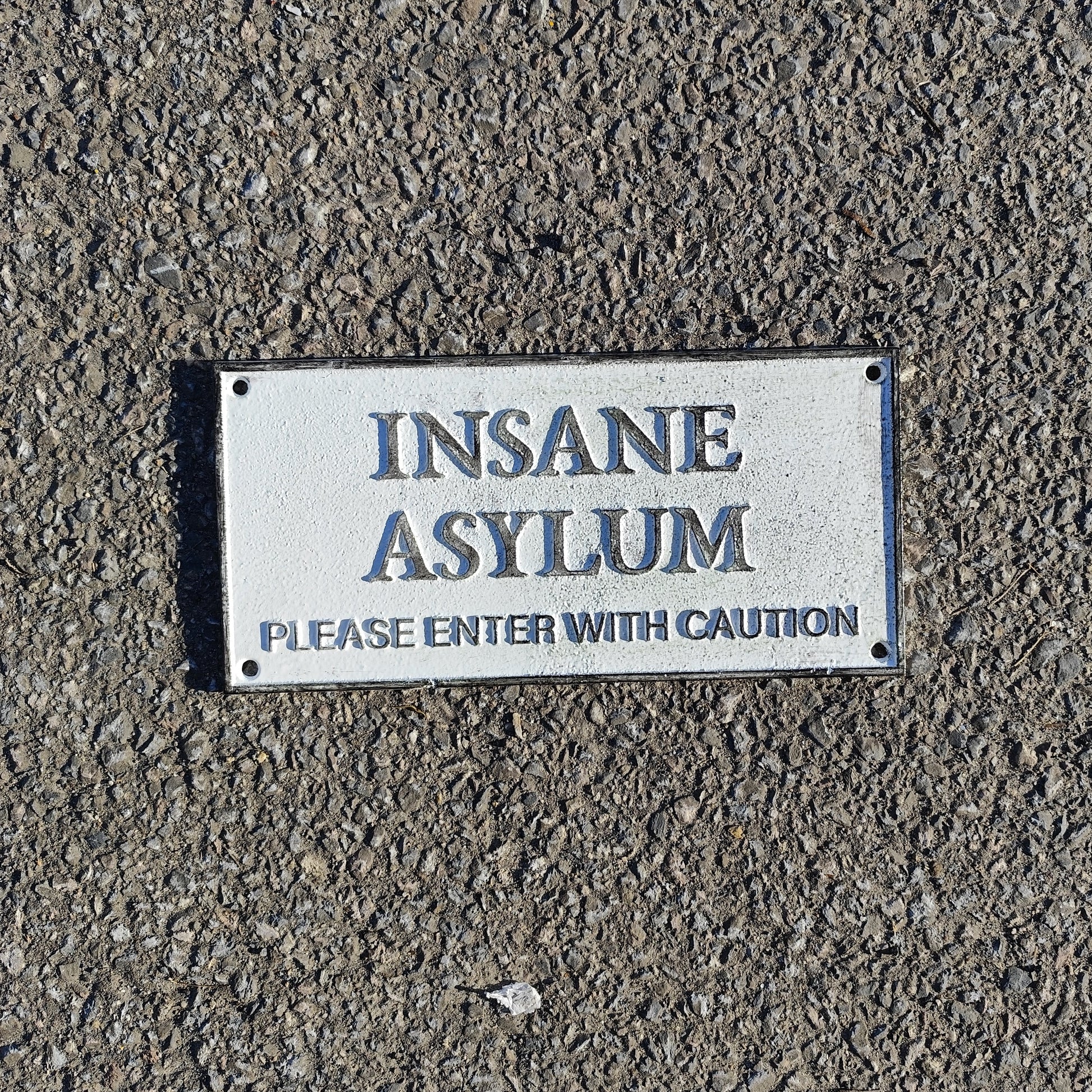 Insane Asylum Sign – Stanley Art Foundry