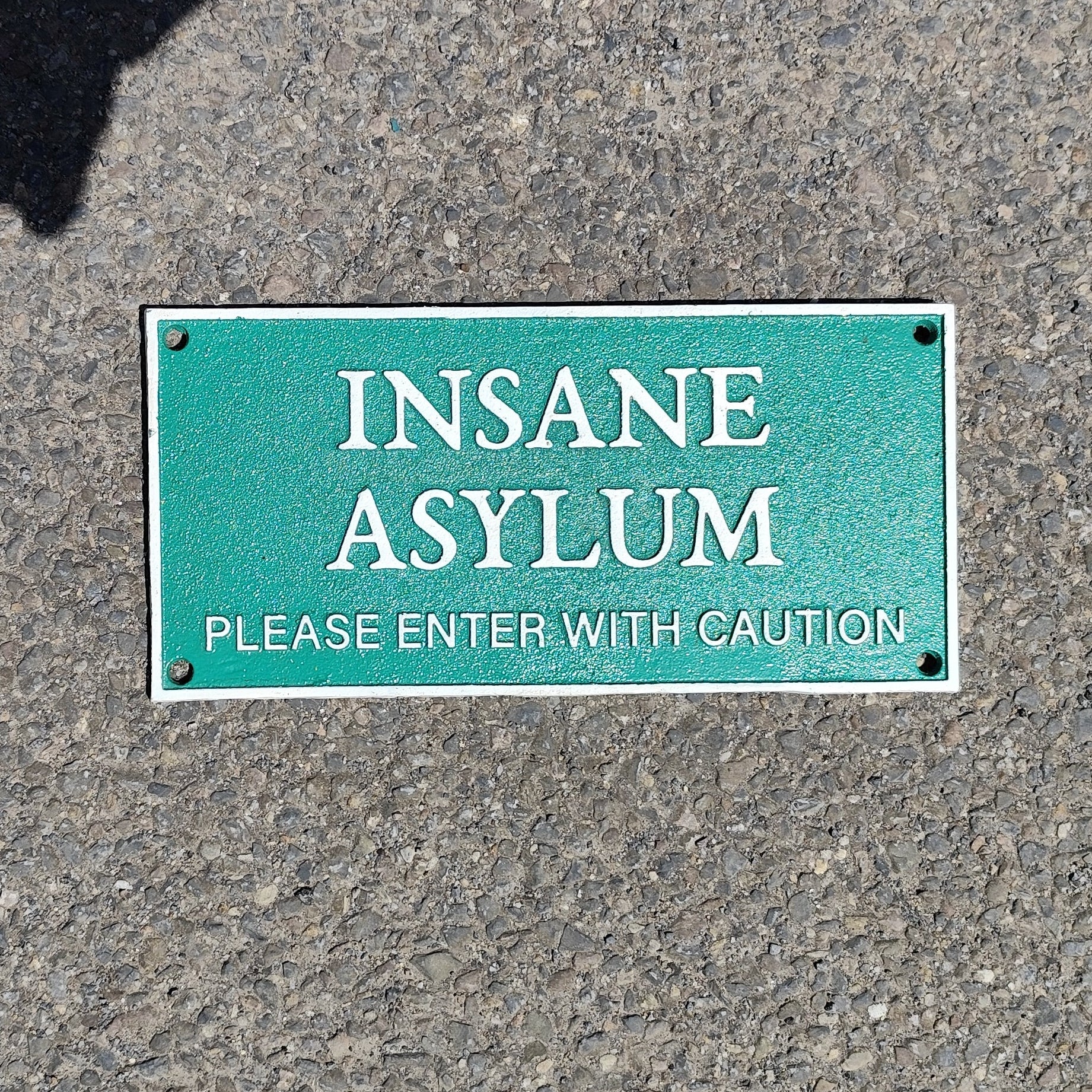 Insane Asylum Sign – Stanley Art Foundry