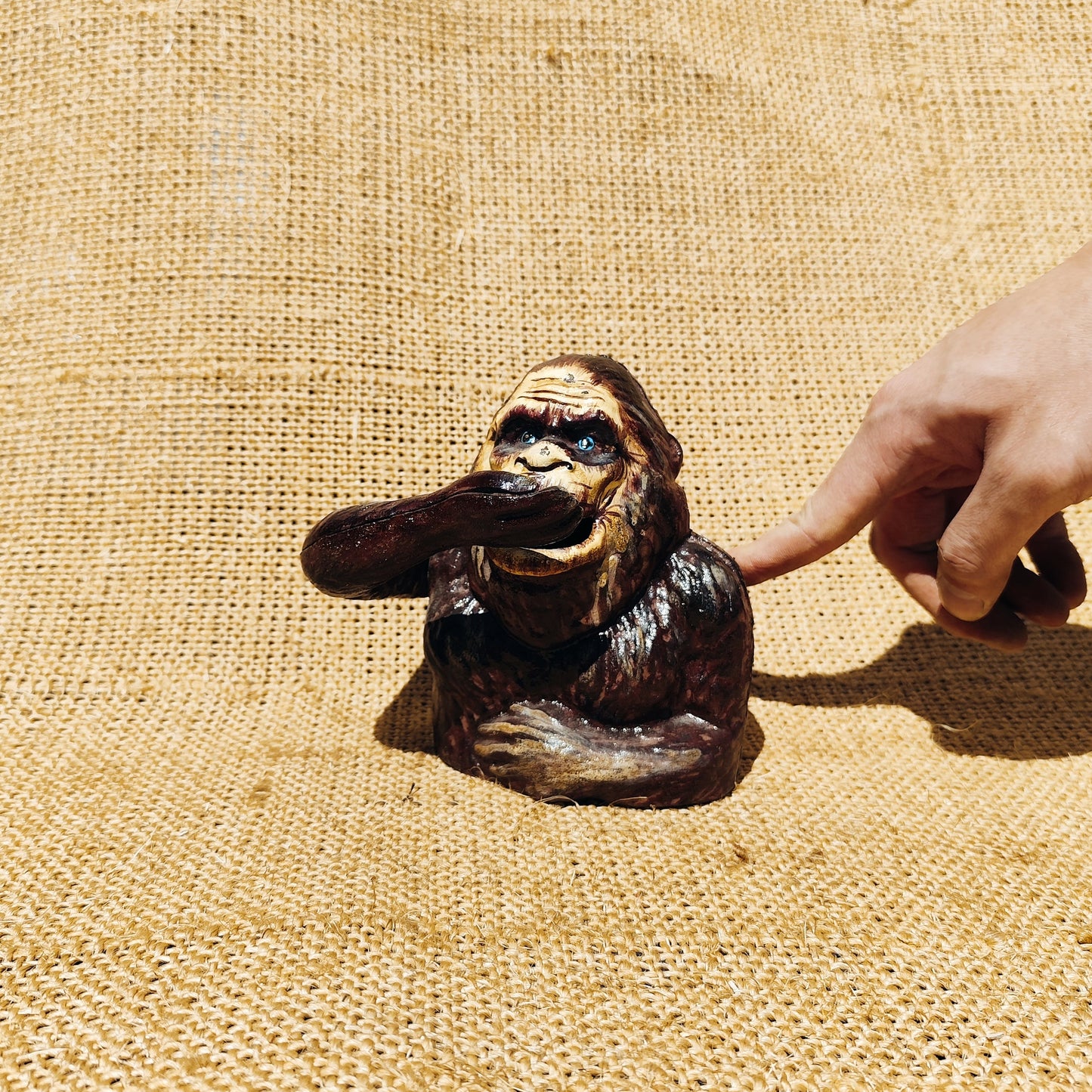Serious Sasquatch Bust Mechanical Bank