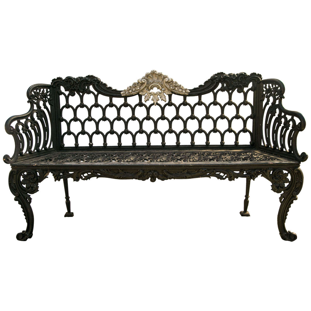 Cast Iron Victorian Style Horseshoe Bench