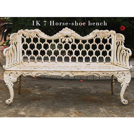 Cast Iron Victorian Style Horseshoe Bench